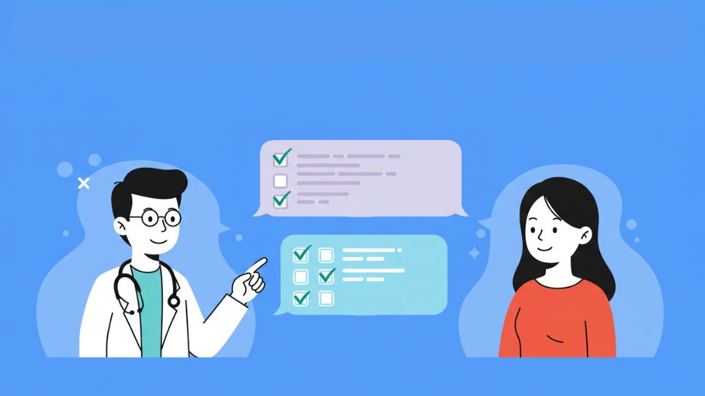 医師と患者がチャット上で問診しているイメージ画像