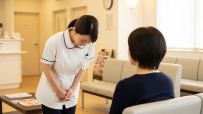 患者に謝罪する医療スタッフ