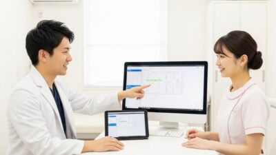 電子カルテを比較検討している様子