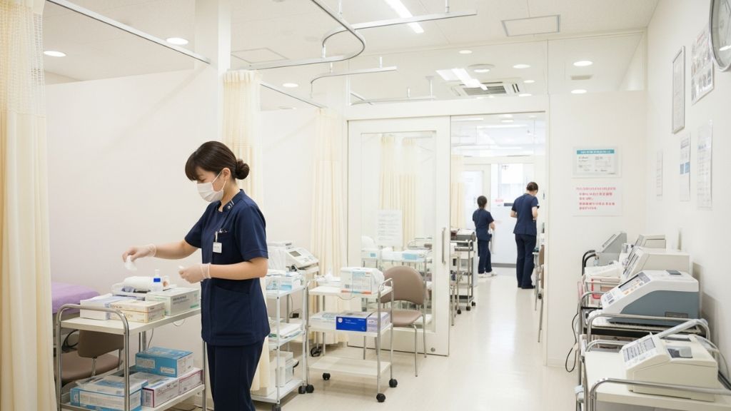 慌ただしく動き回る医療スタッフ