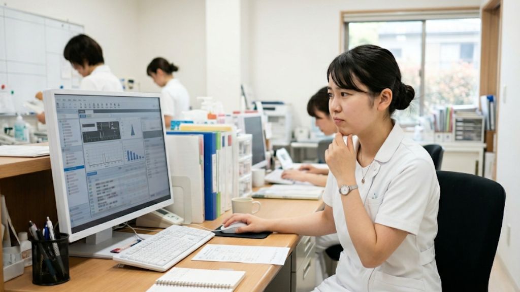 電子カルテの操作に悩んでいる看護師