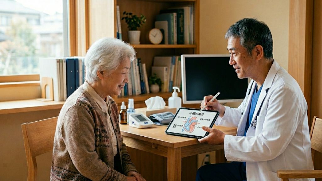 イラストで患者に説明する医師