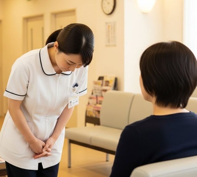 患者に謝罪する医療スタッフ